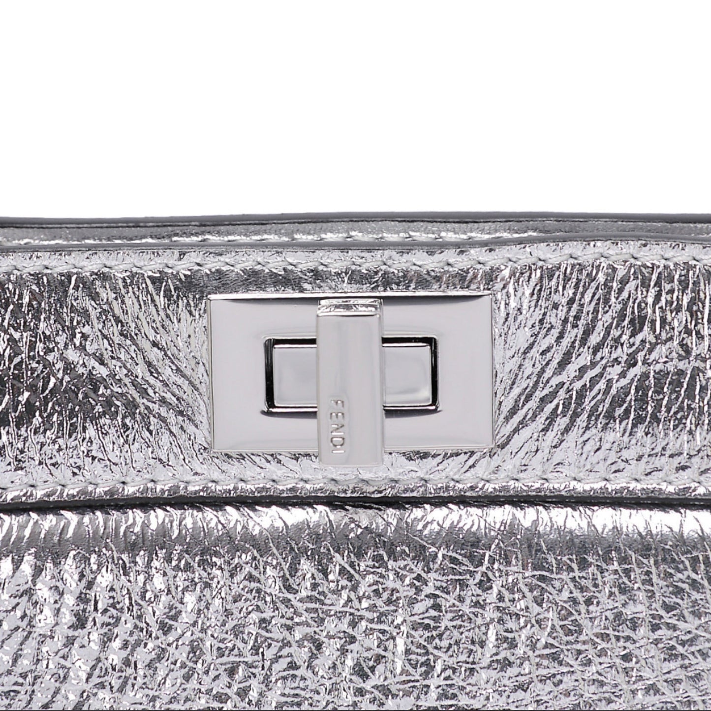 Fendi Peekaboo Silver Leather Bag