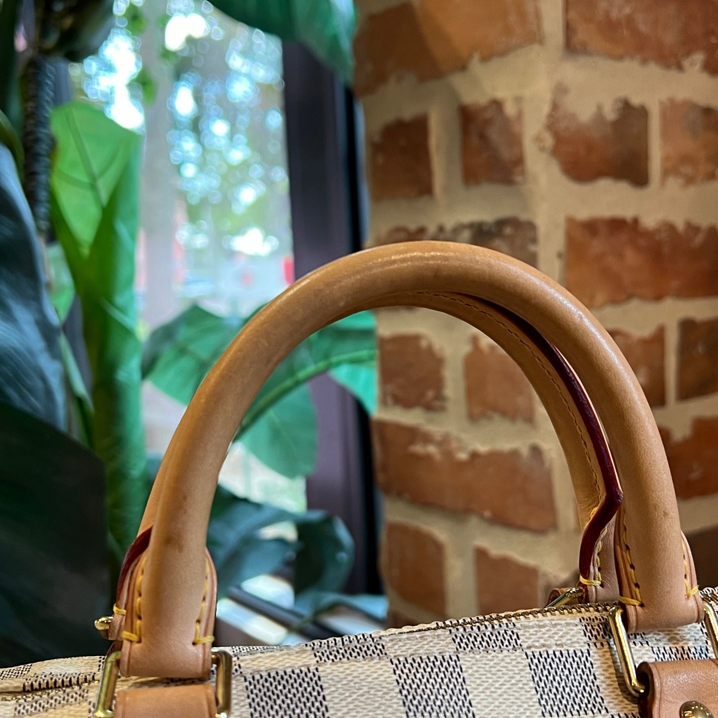 LOUIS VUITTON Speedy 35 Damier Azur Canvas Satchel Bag