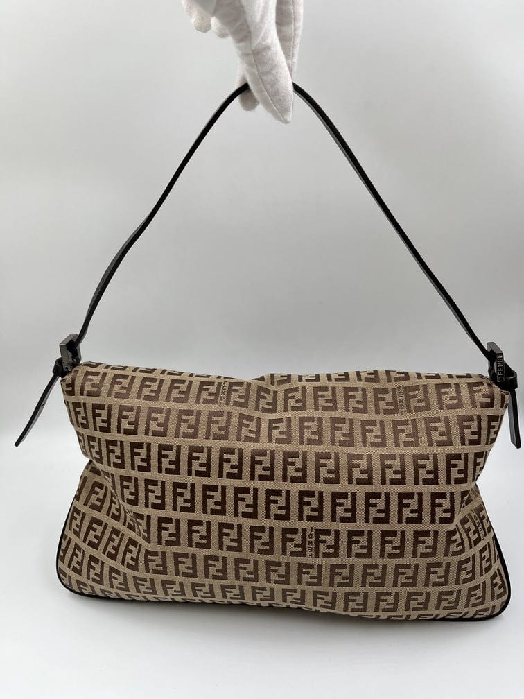 Vintage Fendi Mini Mamma Baguette in Brown Zucchino Canvas