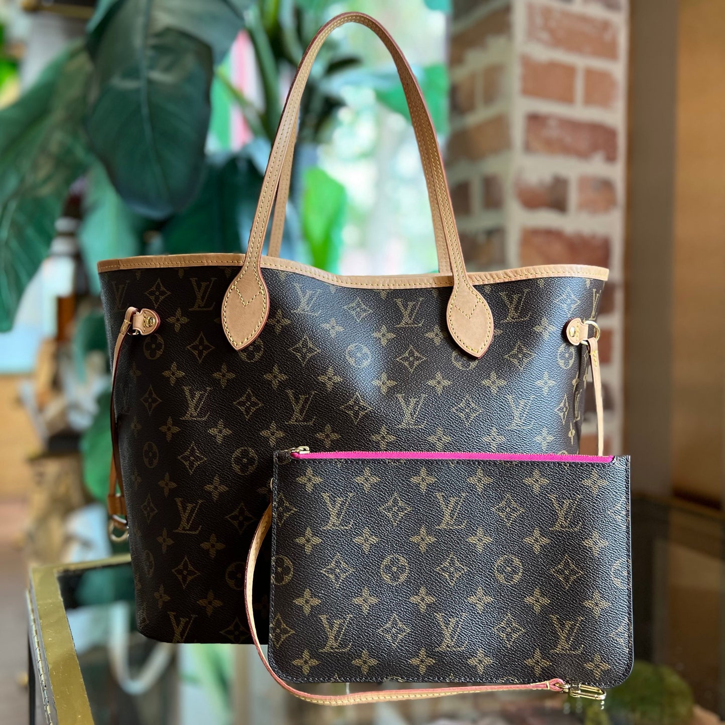 LOUIS VUITTON Neverfull MM Pivoine Monogram Tote Bag