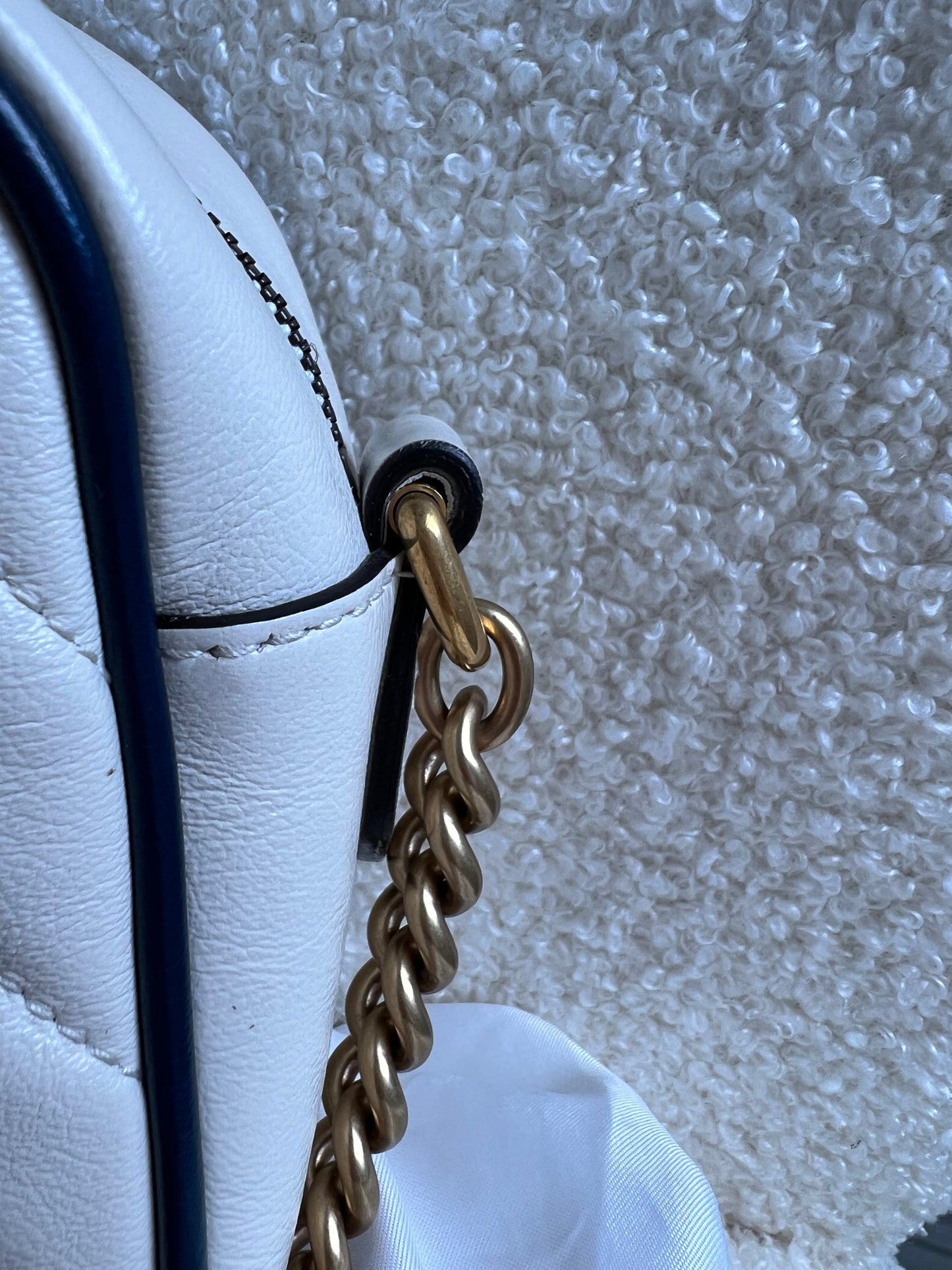 Gucci Torchon GG White Marmont Small Shoulder Bag (RRP £1180)