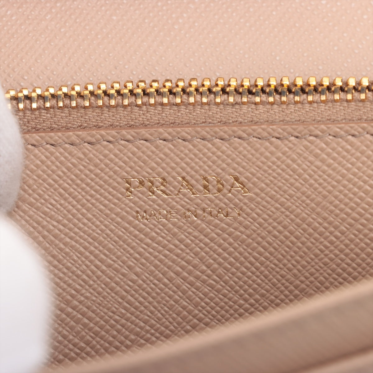 Prada Saffiano Lux Chain Wallet Beige 1BP005 #1720