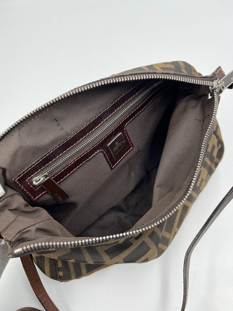 Vintage Fendi Shoulder Bag in Brown Zucca Canvas