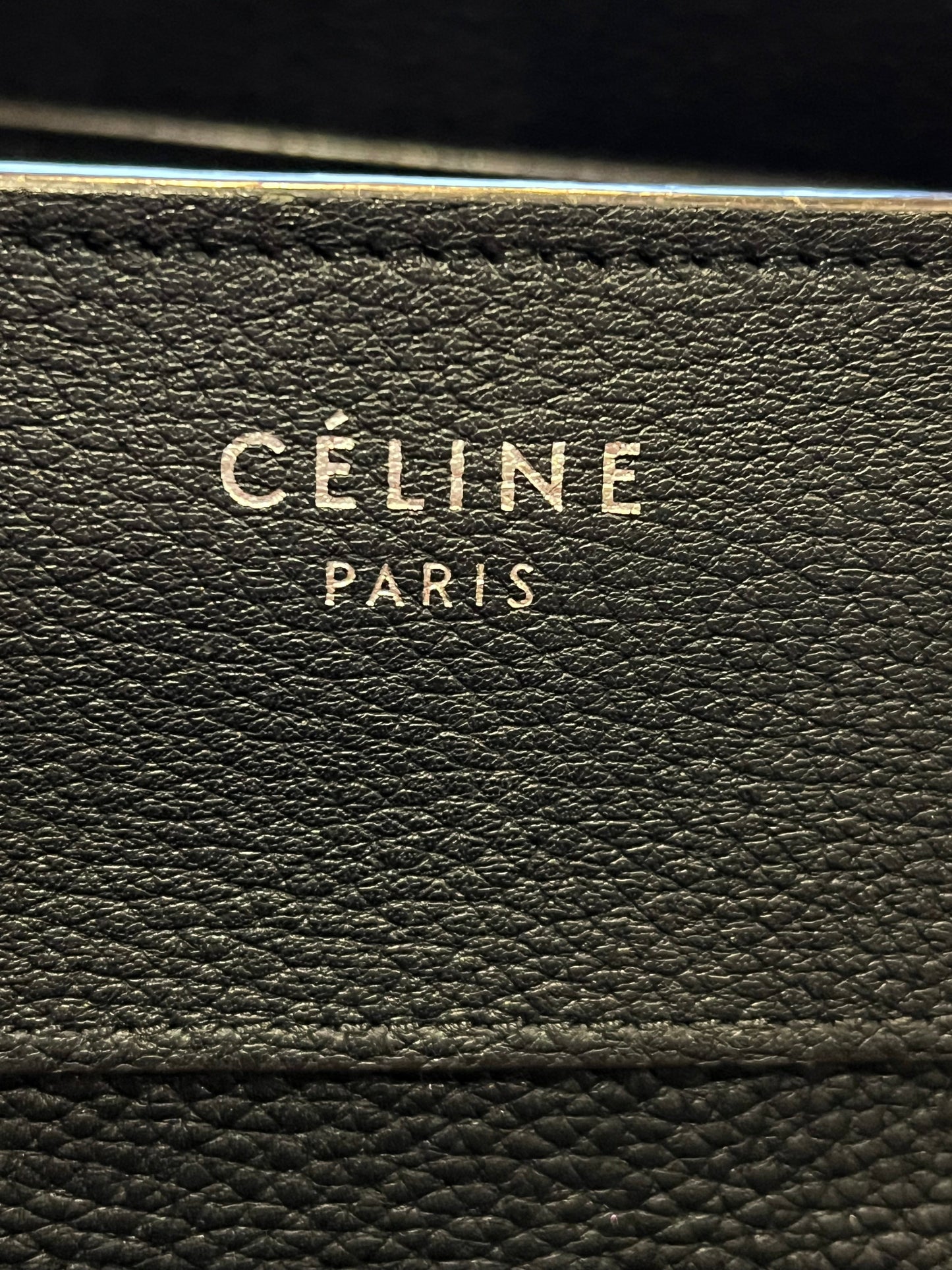 CELINE Black Drummed Calfskin Mini Luggage