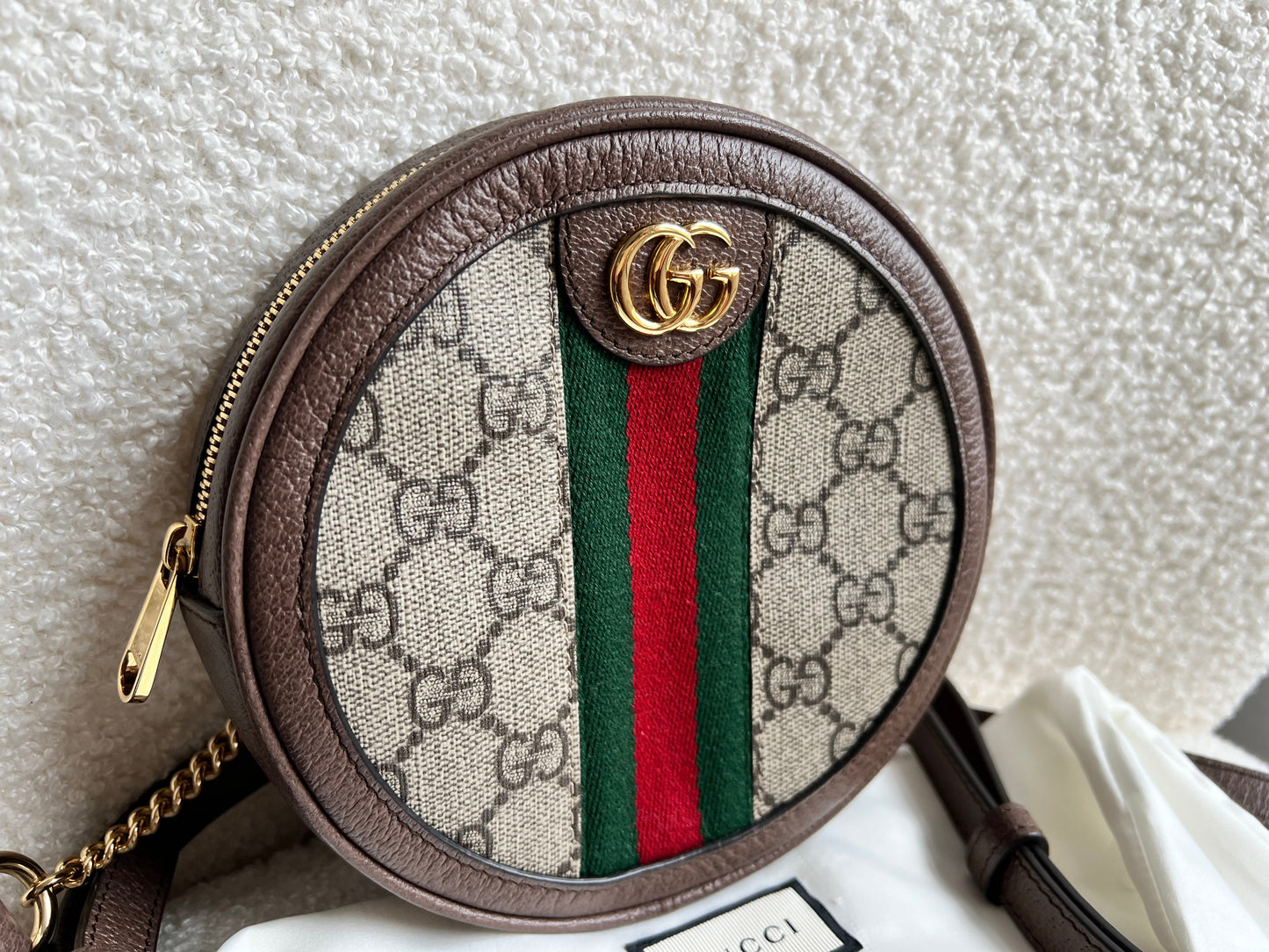 Gucci GG Ophidia Supreme Mini GG Round Backpack