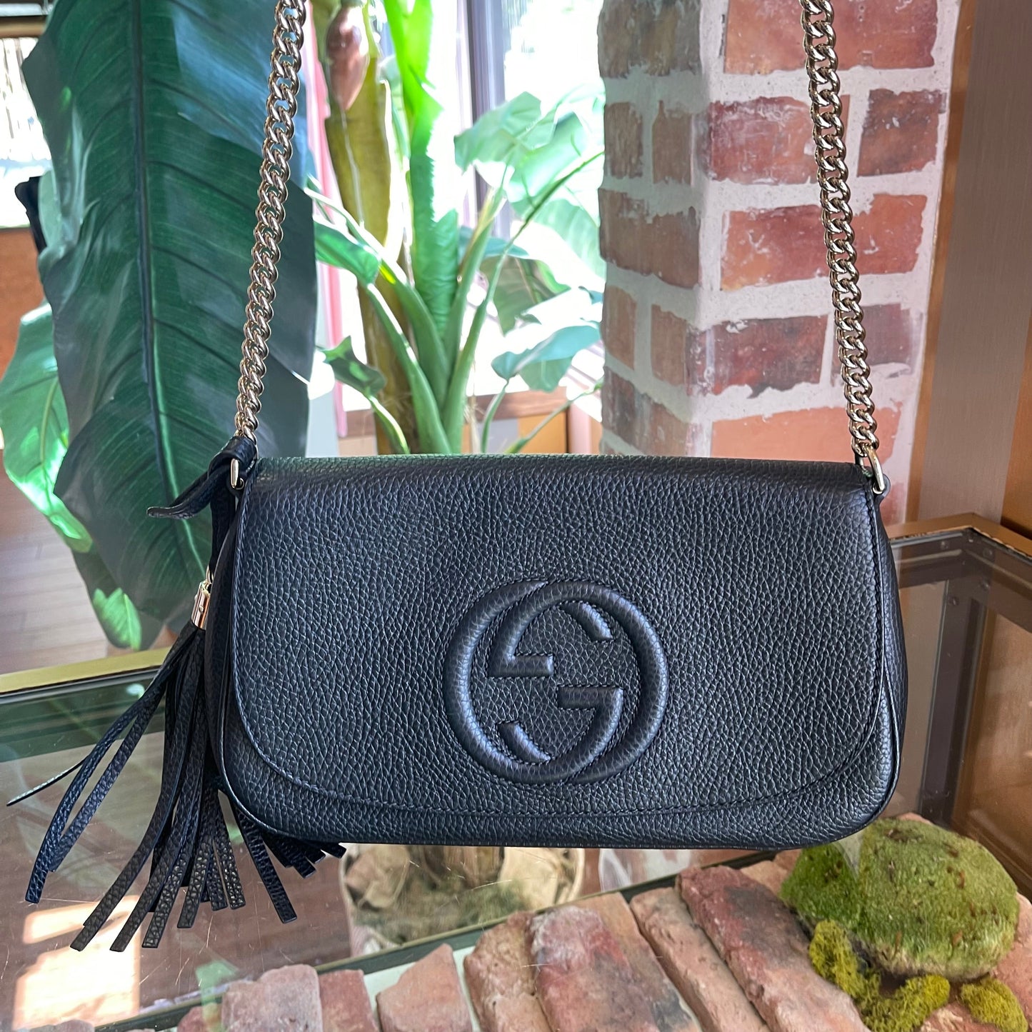 GUCCI Black Chain Soho Crossbody TS