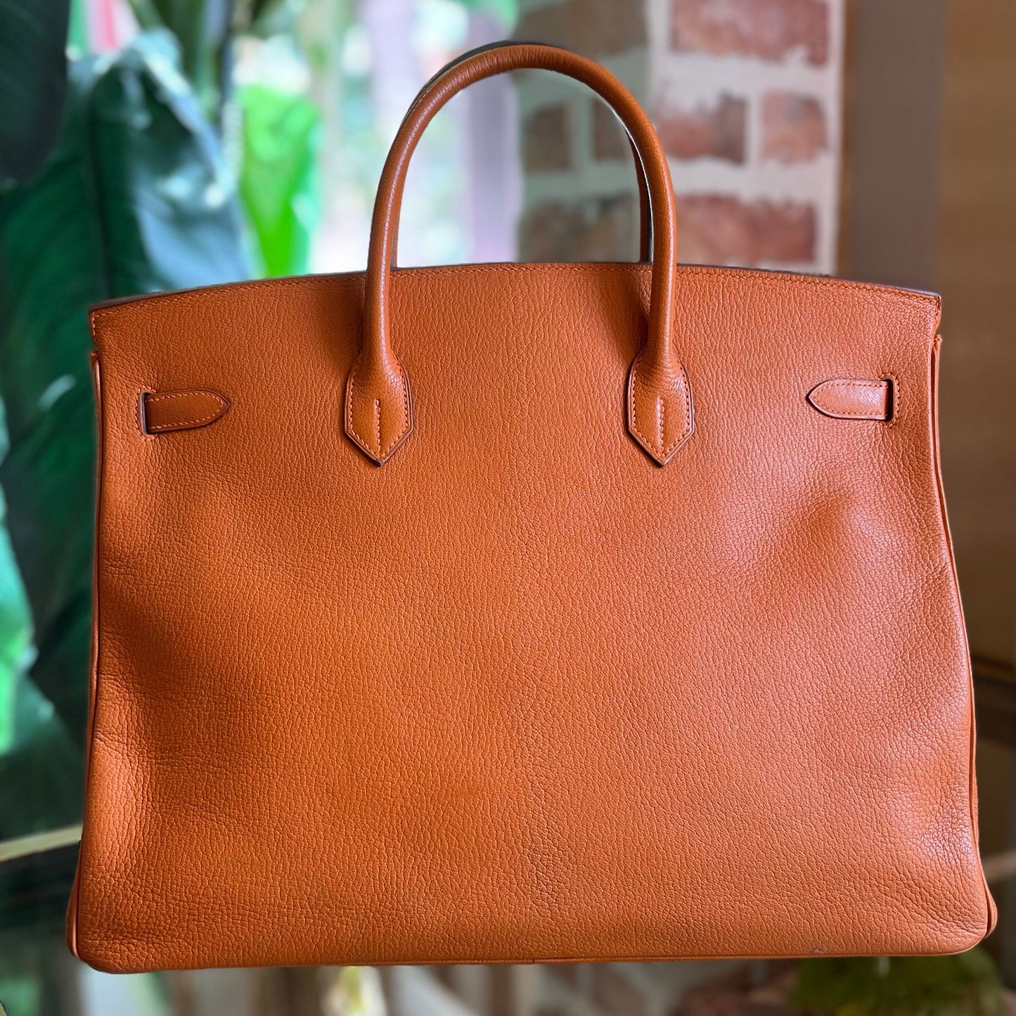 HERMES Orange Chevre de Coromandel Birkin 40