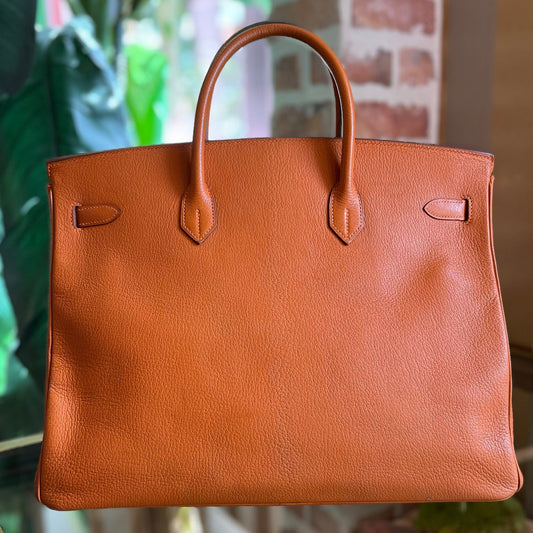 HERMES Orange Chevre de Coromandel Birkin 40