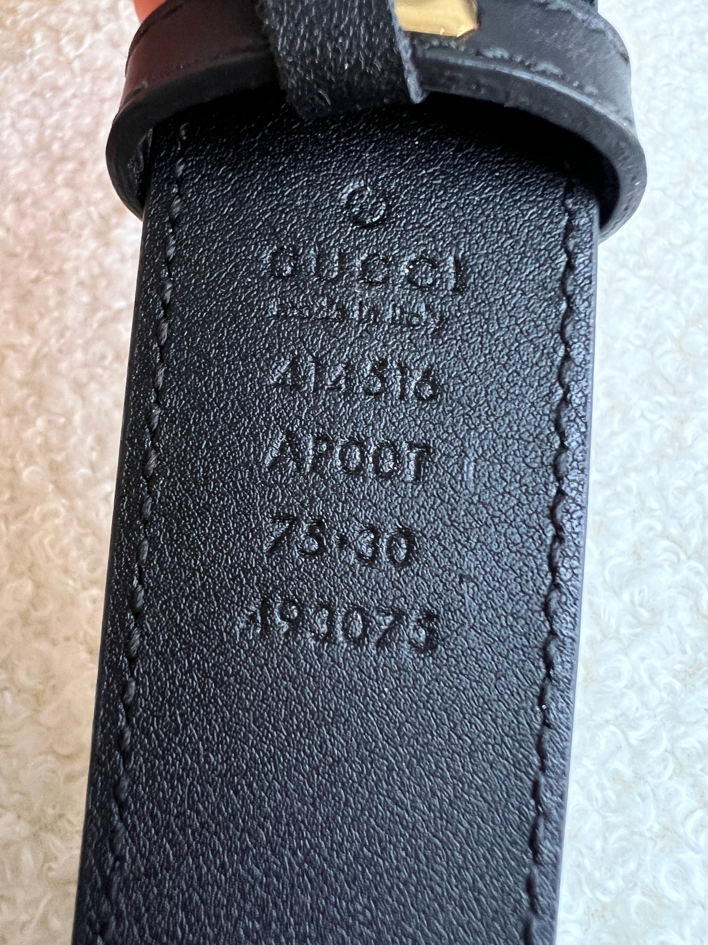 Gucci GG Marmont Black Leather Belt with Shiny Buckle (£360)