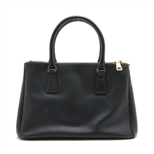 Prada Saffiano Galleria 2 Way Medium Handbag Black