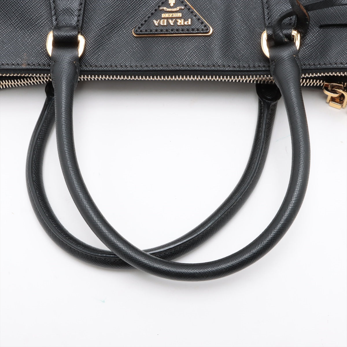 Prada Saffiano Galleria 2 Way Medium Handbag Black