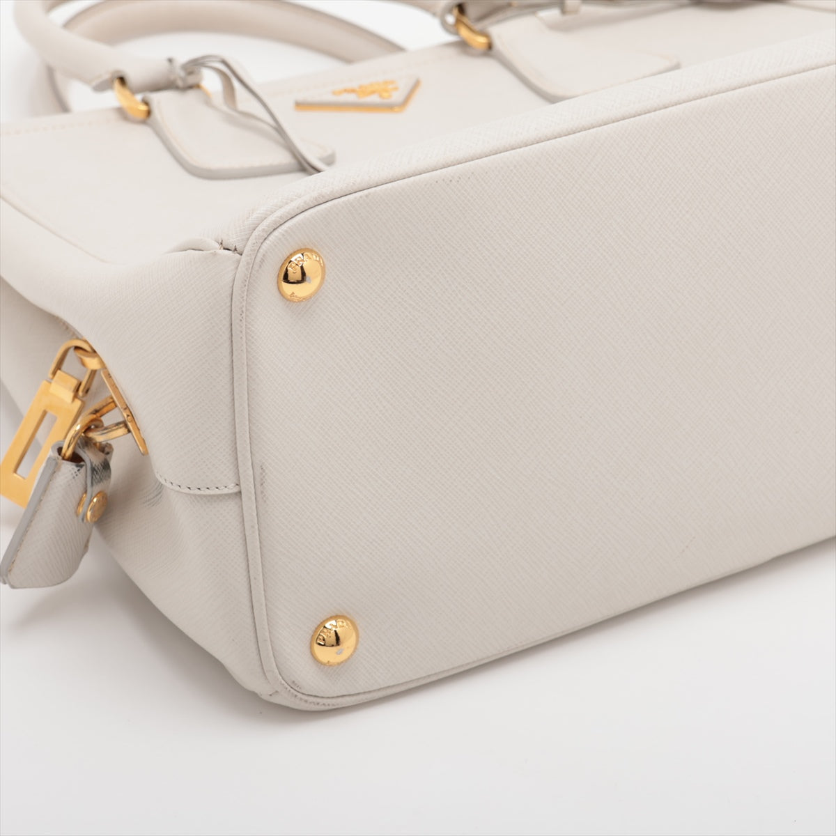 Prada Saffiano Lux Leather Hand bag Ivory