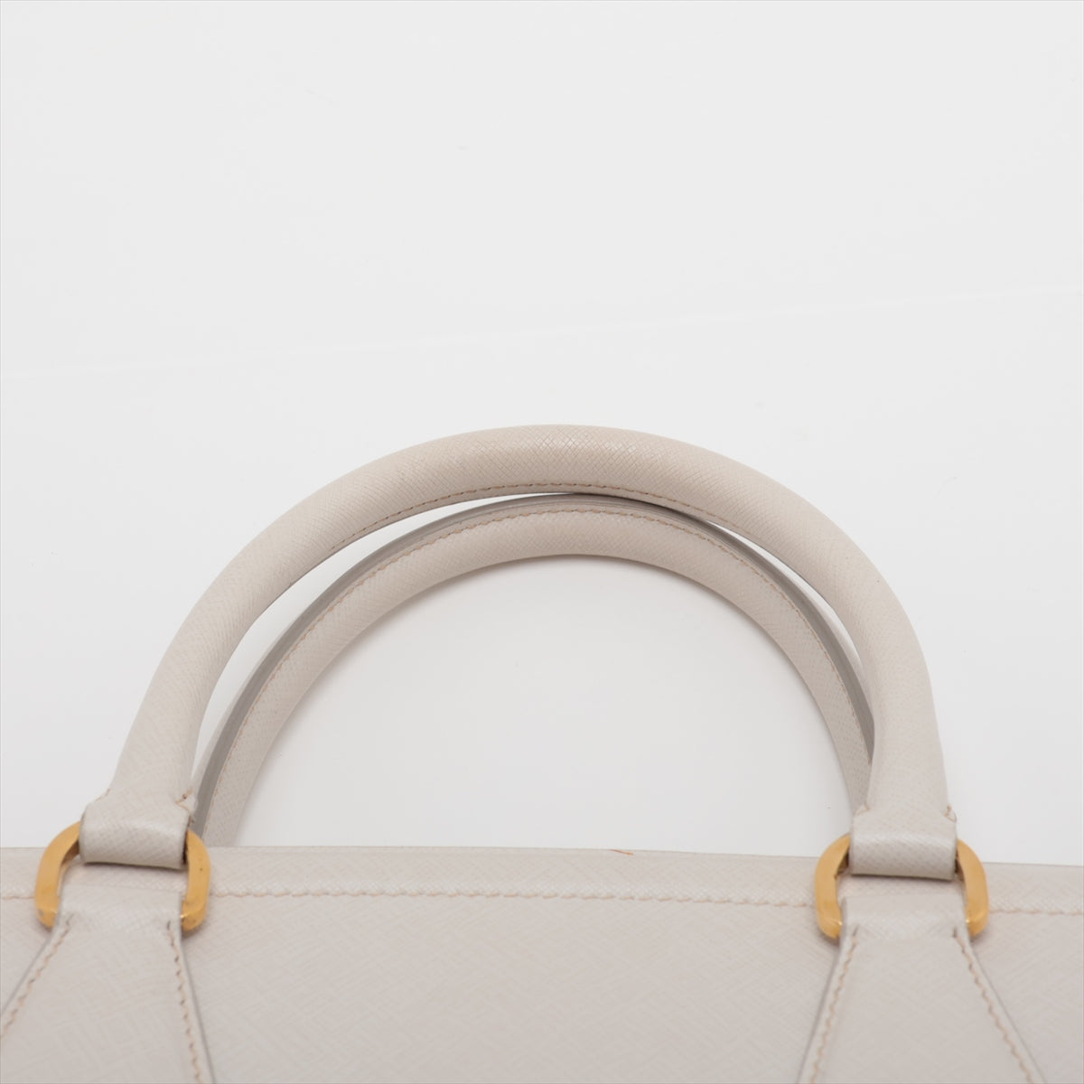 Prada Saffiano Lux Leather Hand bag Ivory