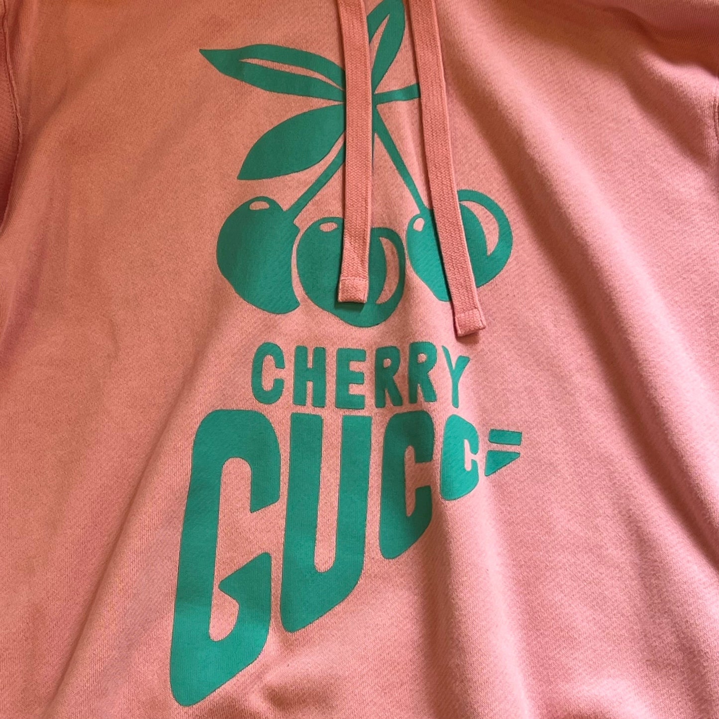 GUCCI Pink Cotton Cherry Gucci Oversized Sweatshirt SZXXS