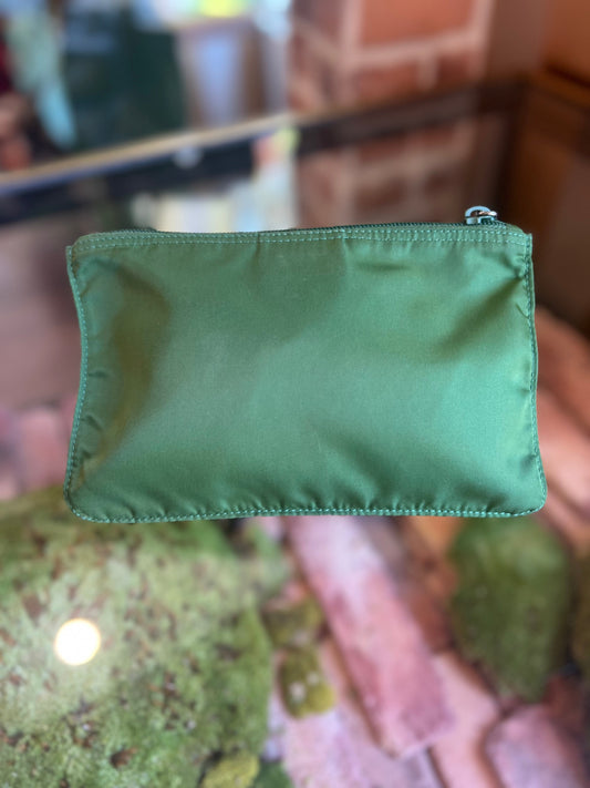 PRADA Green Nylon Tessuto Zip Pouch