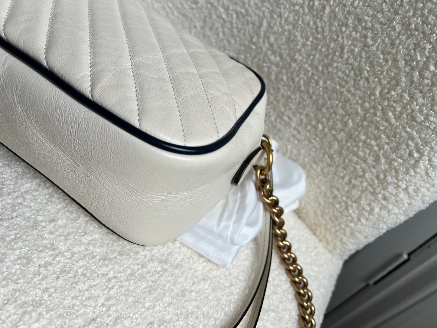 Gucci Torchon GG White Marmont Small Shoulder Bag (RRP £1180)