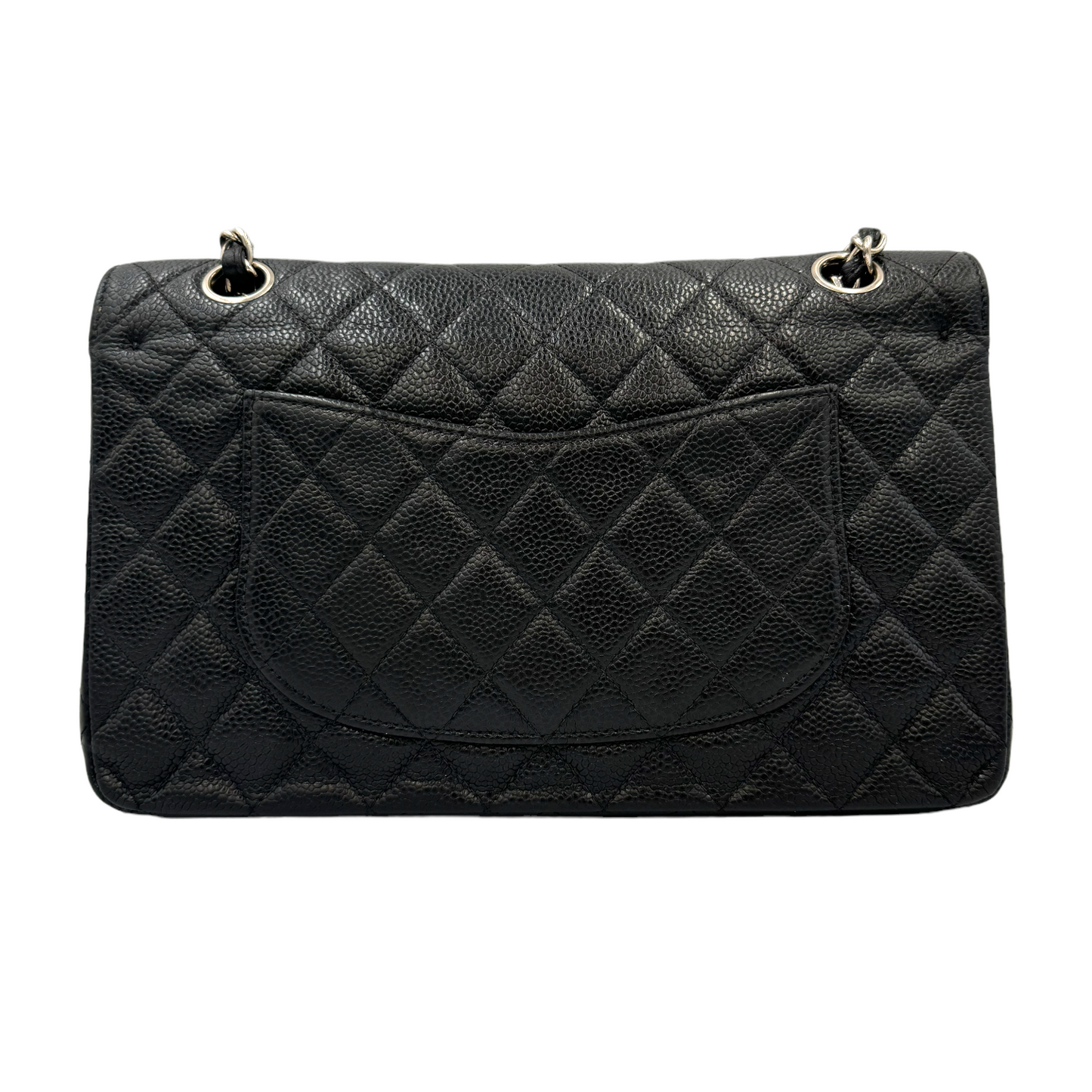 Chanel Classic Double Flap Medium Black Caviar Silver