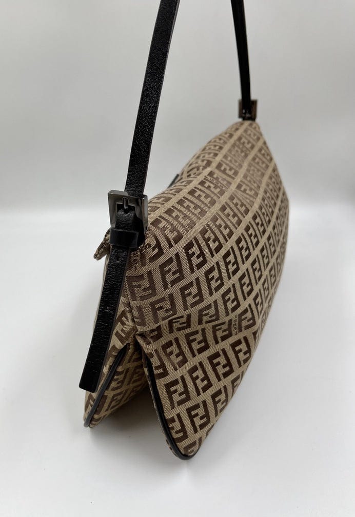 Vintage Fendi Mini Mamma Baguette in Brown Zucchino Canvas