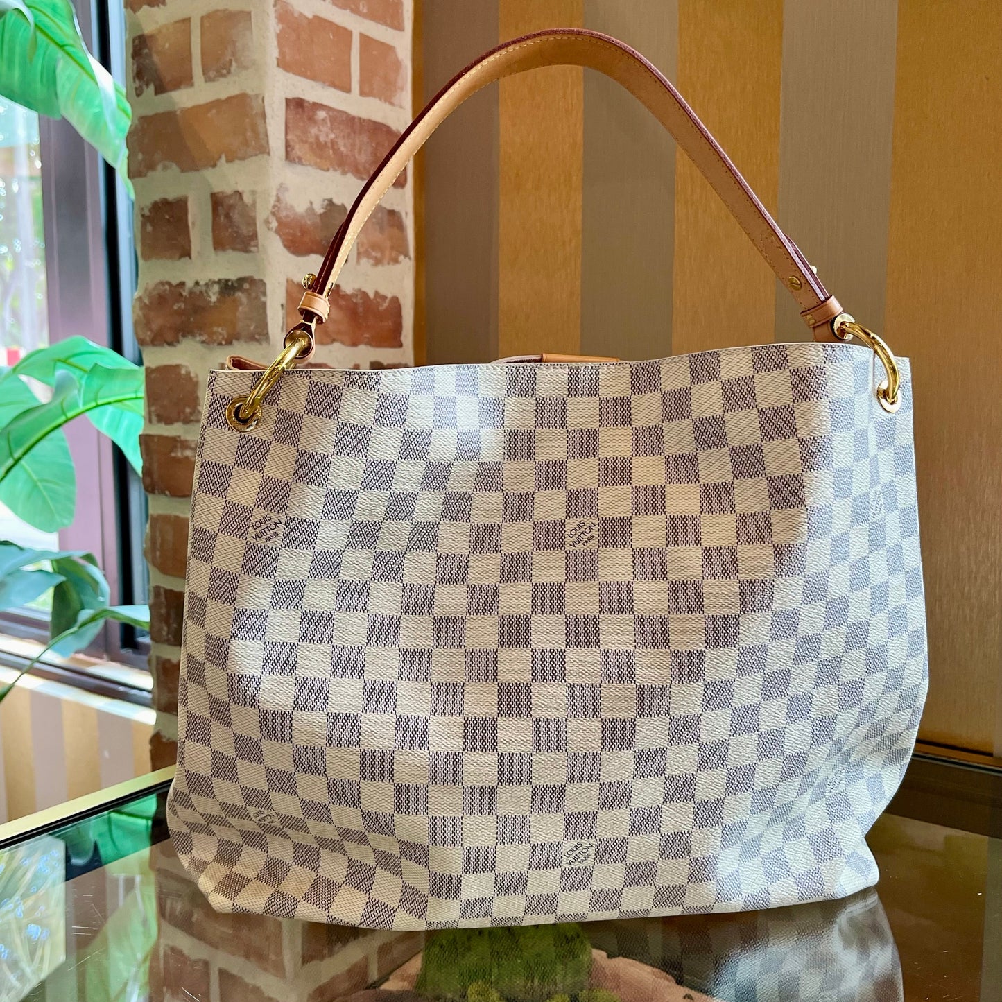 LOUIS VUITTON Damier Azur Graceful MM Hobo