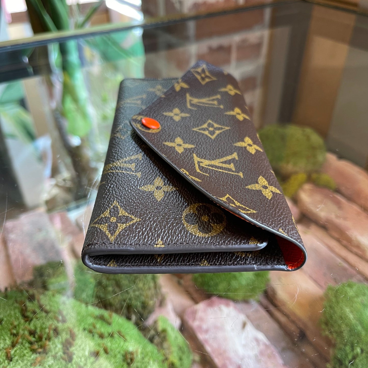 LOUIS VUITTON Josephine Brown Canvas Wallet