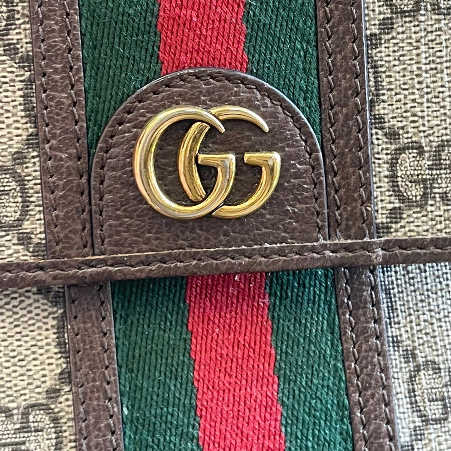 GUCCI Mini Ophidia Beige New Acero GG Supreme Monogram Web Crossbody Bag