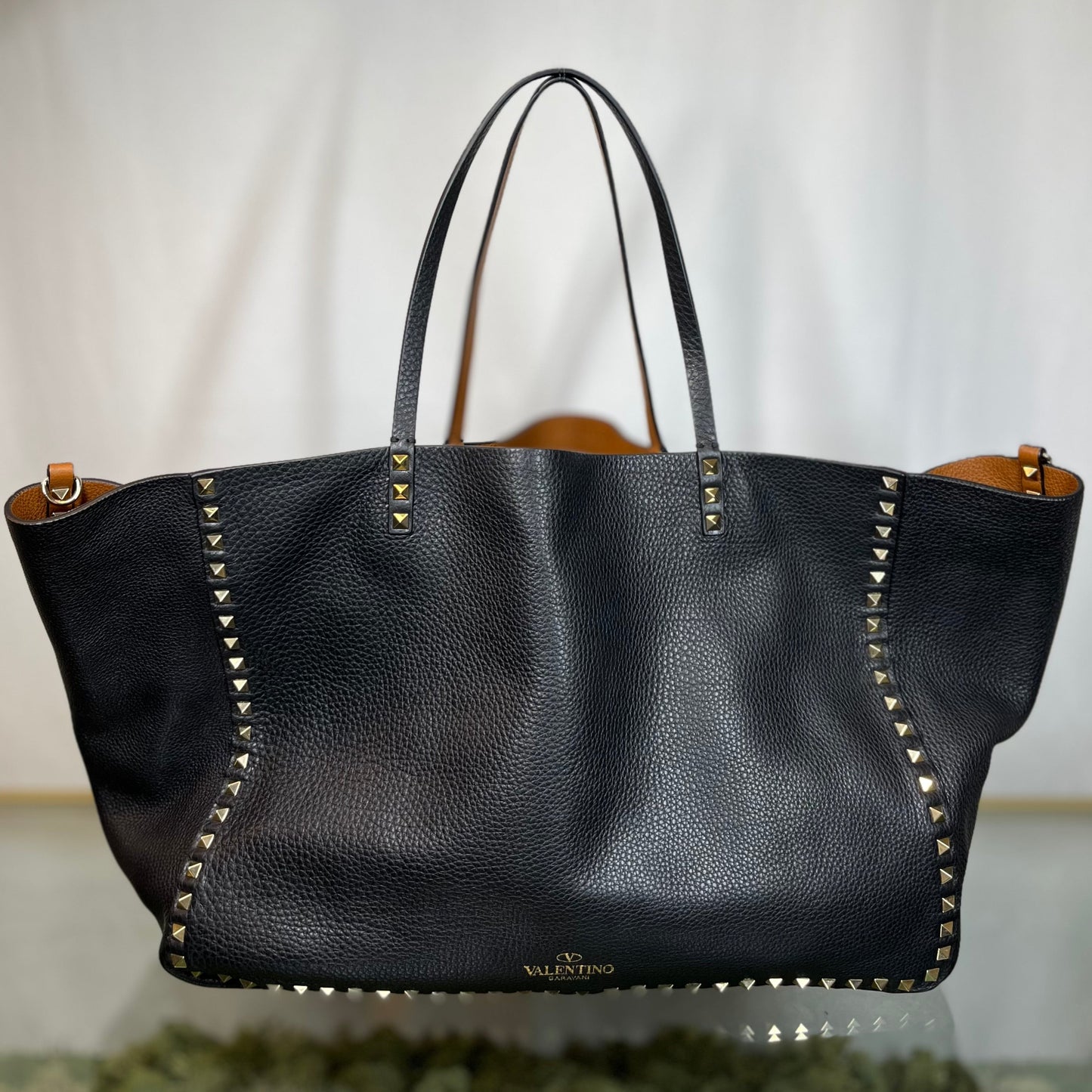 VALENTINO Reversible Black & Brown Large Tote