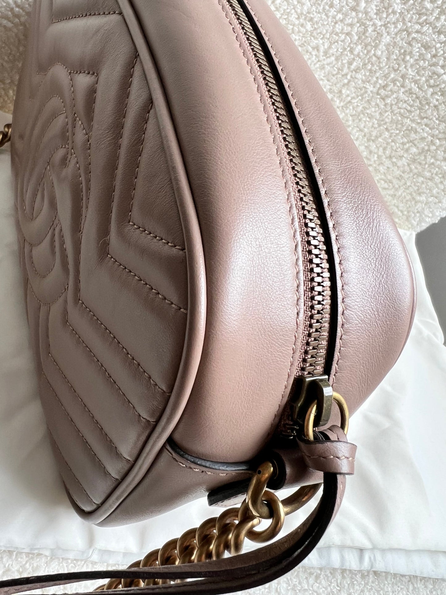 Gucci GG Marmont Dusty Pink Small Shoulder Bag (RRP £1340)