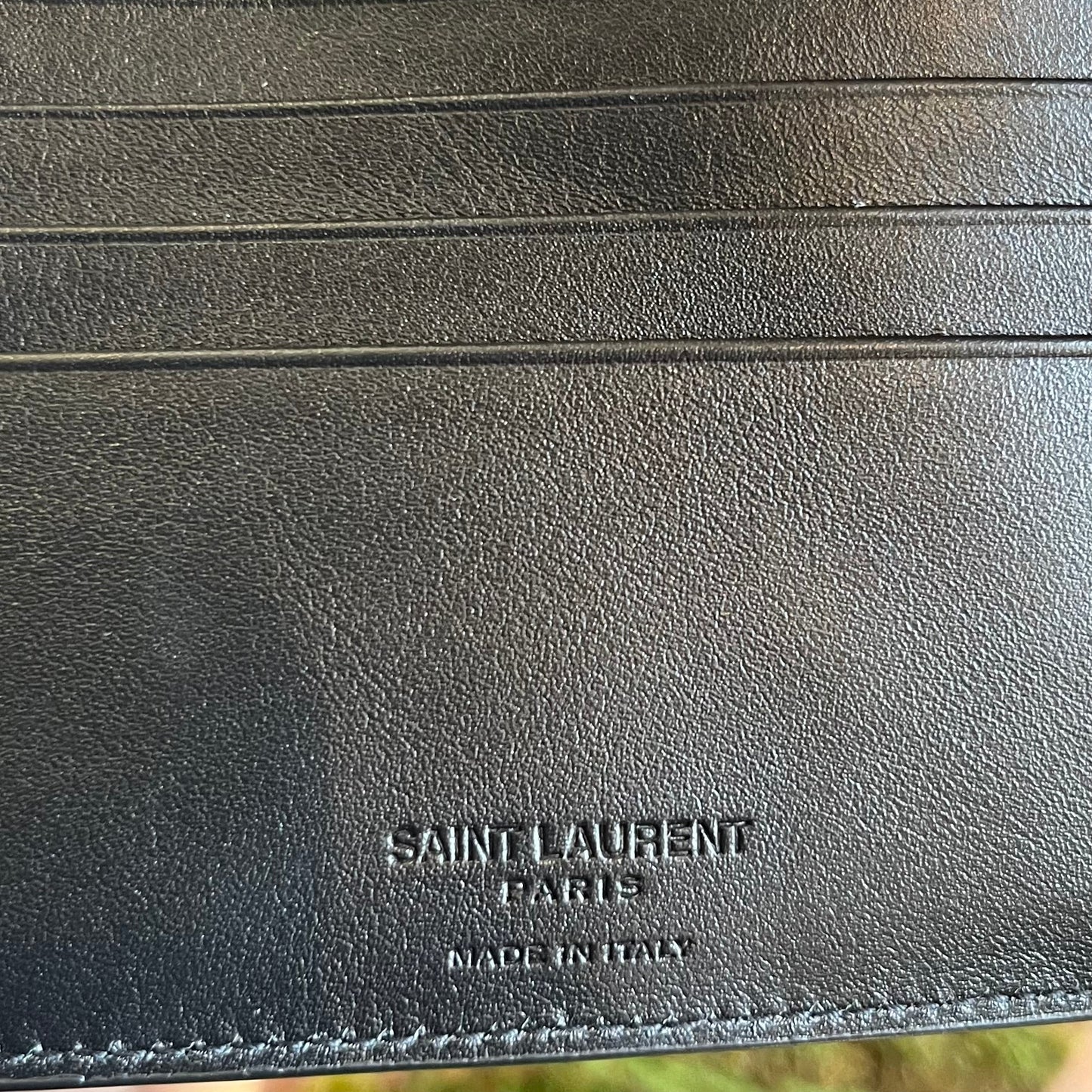 SAINT LAURENT Debossed Logo East West Wallet