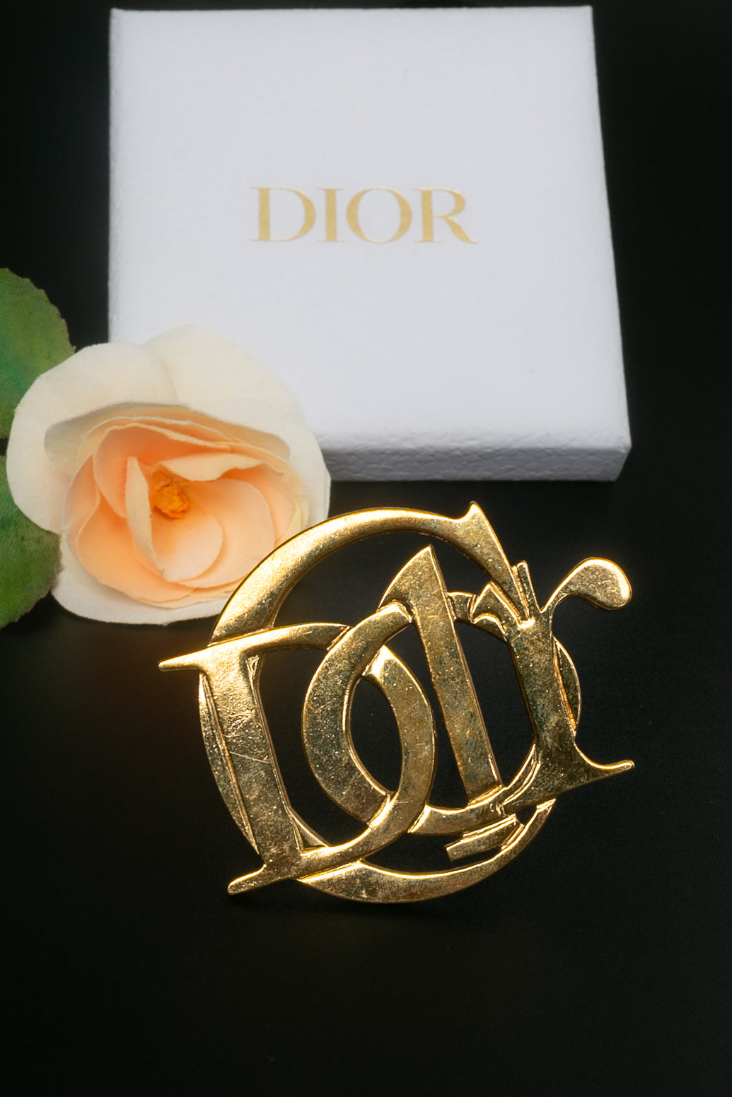 Broche en métal doré Christian Dior