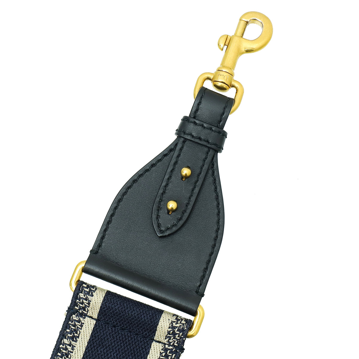 Christian Dior Navy Blue 'CHRISTIAN DIOR' Embroidery Bag Strap