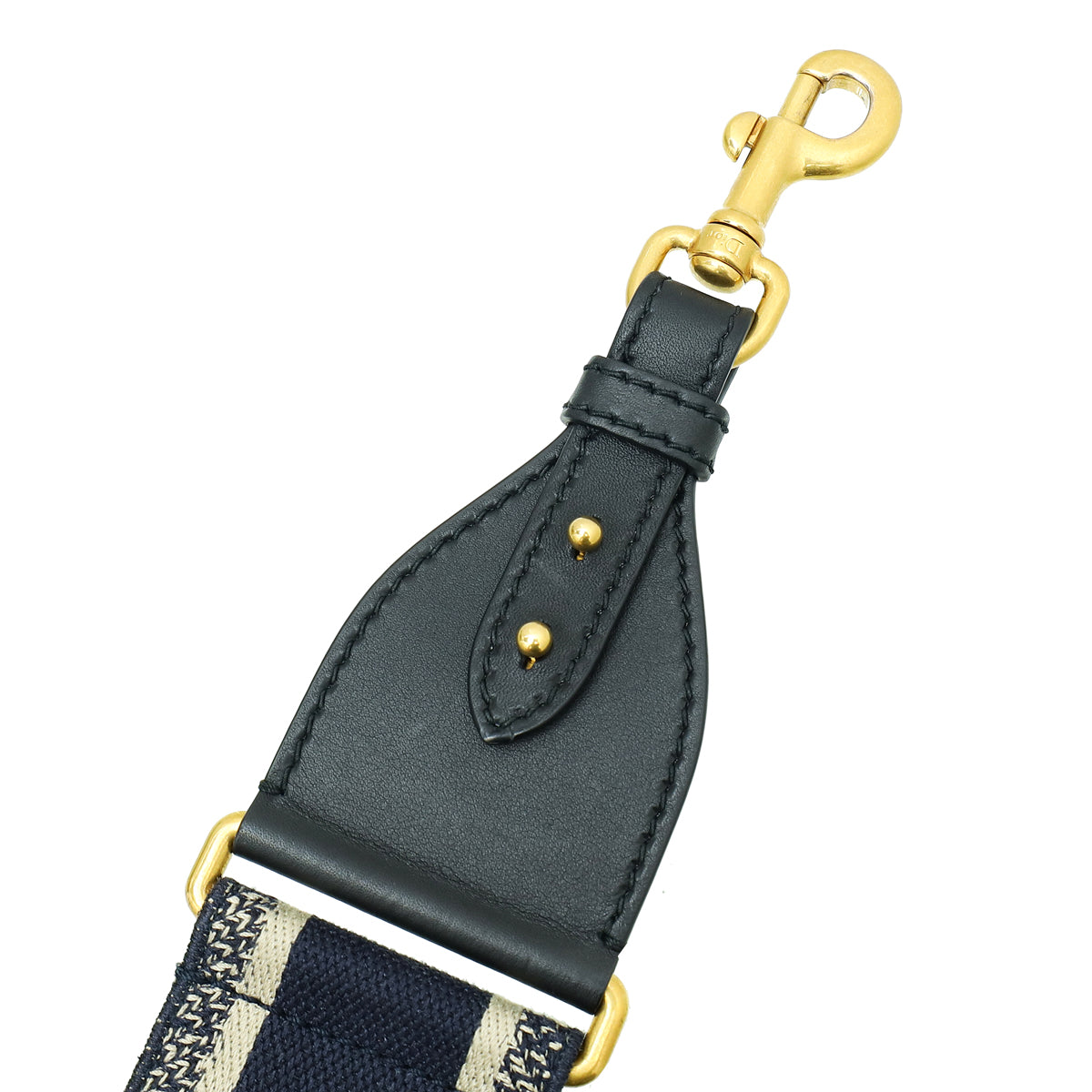 Christian Dior Navy Blue 'CHRISTIAN DIOR' Embroidery Bag Strap