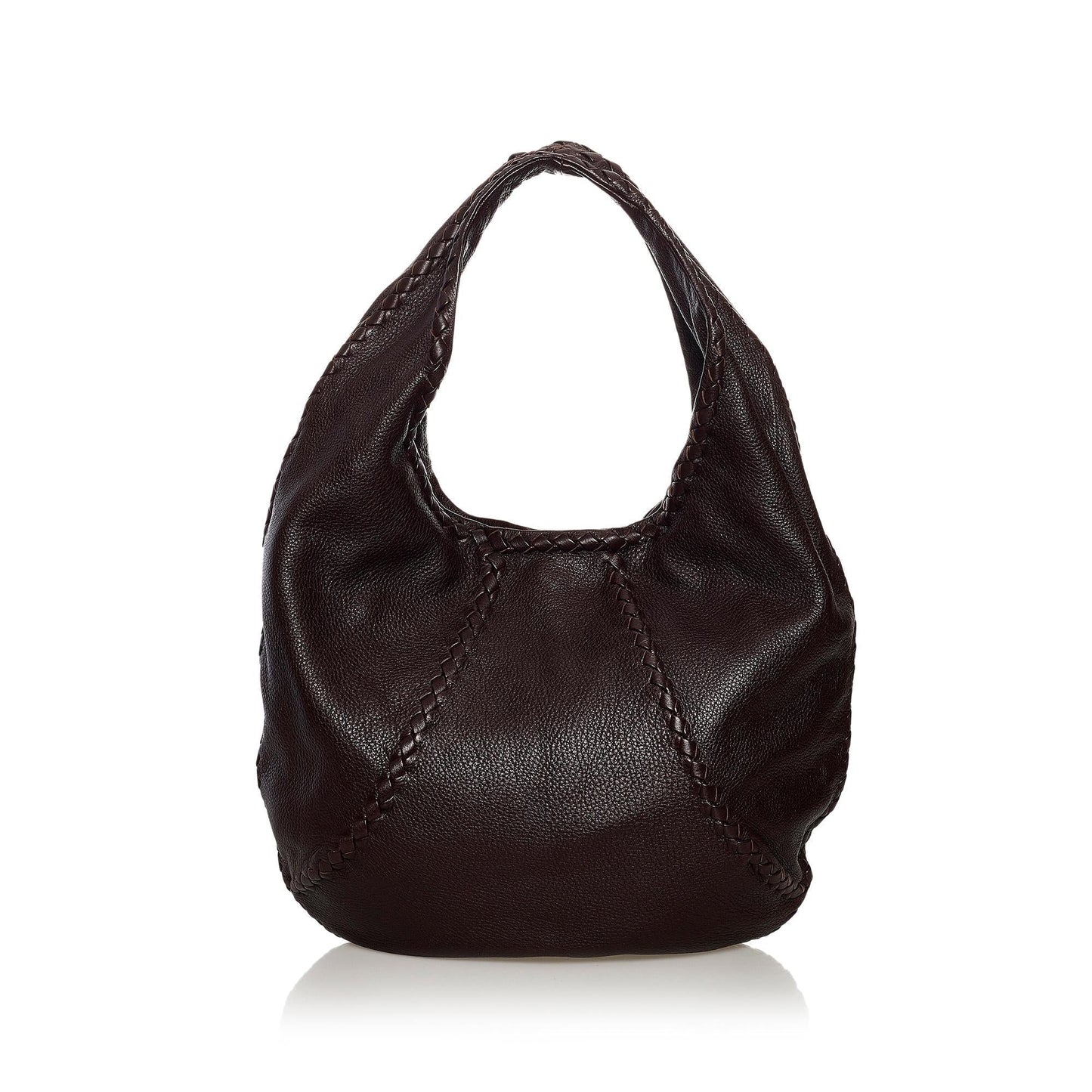 Bottega Veneta Baseball Leather Hobo Bag (SHG-32401)