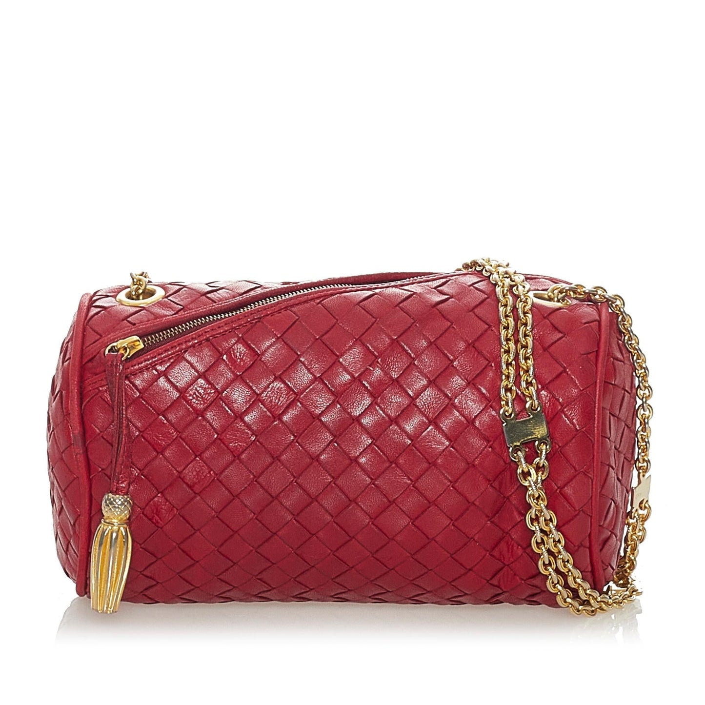 Bottega Veneta Intrecciato Leather Chain Crossbody Bag (SHG-28133)