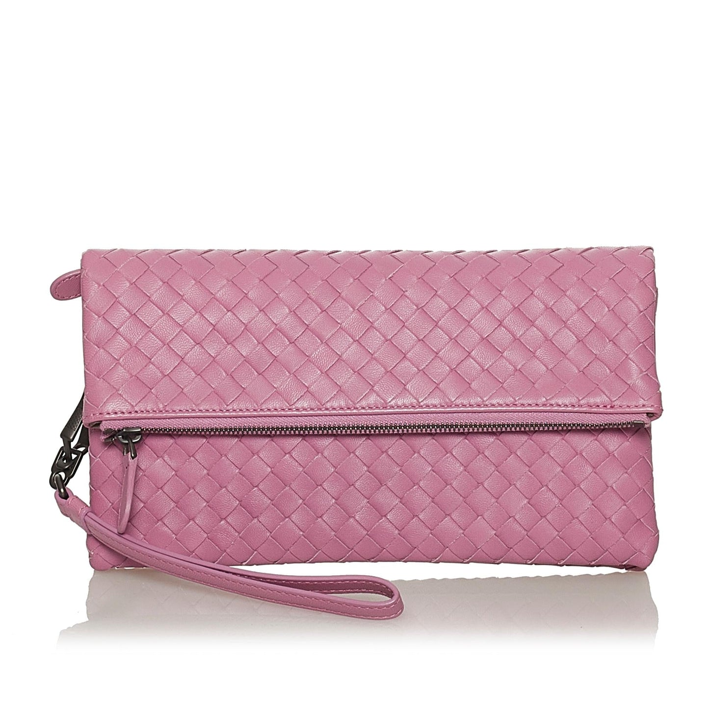 Bottega Veneta Intrecciato Leather Clutch Bag (SHG-28567)