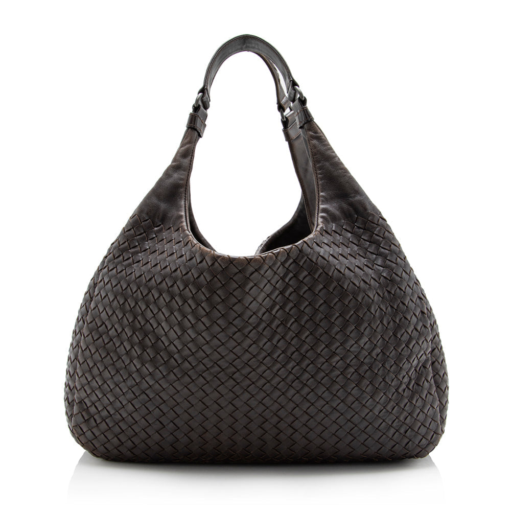 Bottega Veneta Intrecciato Nappa Campana Medium Shoulder Bag (SHF-16047)