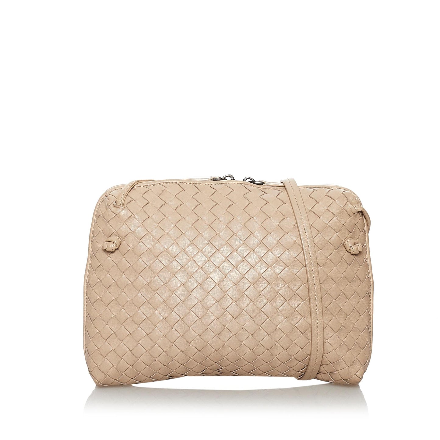 Bottega Veneta Intrecciato Nodini Leather Crossbody Bag (SHG-29701)