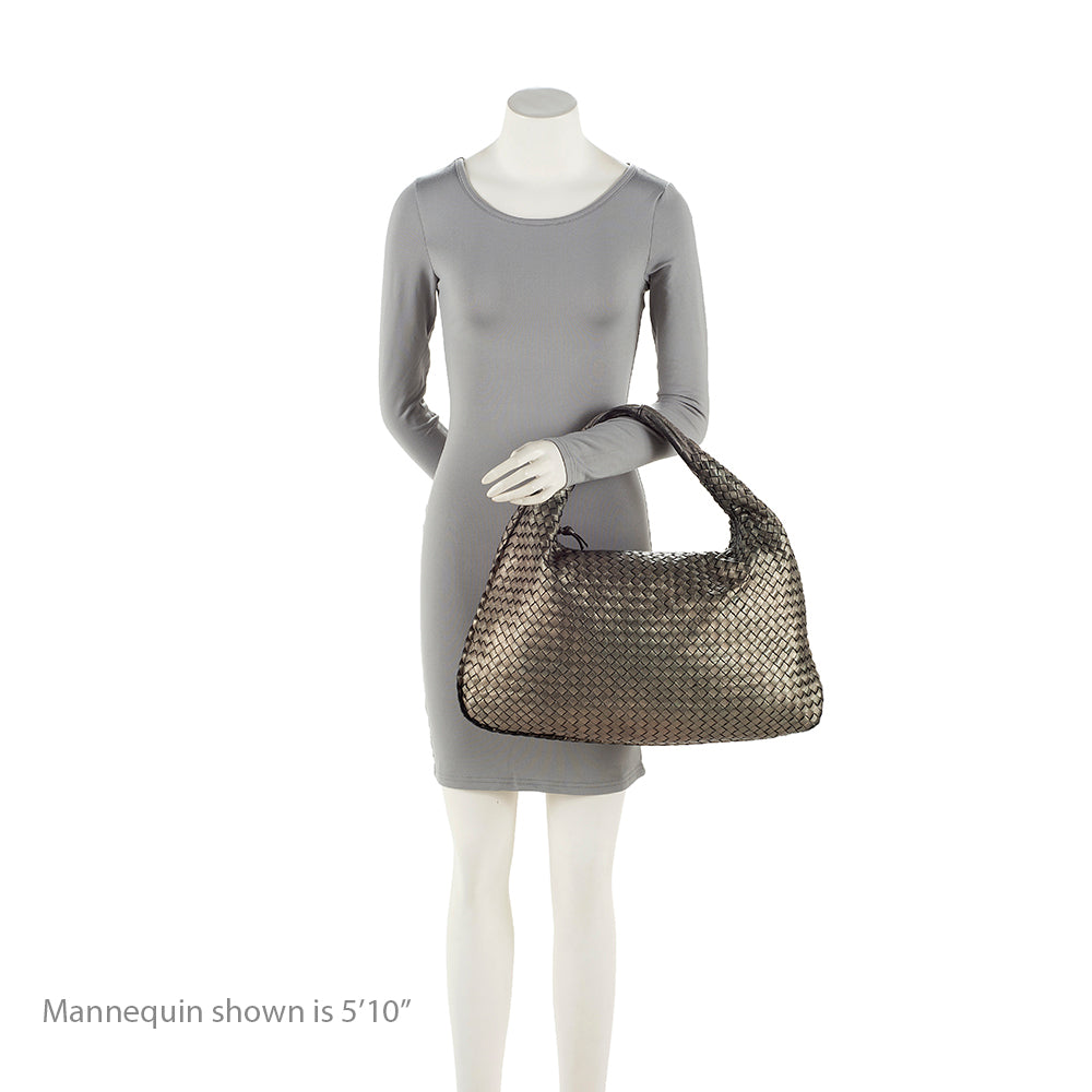 Bottega Veneta Metallic Intrecciato Nappa Veneta Large Hobo (SHF-20546)