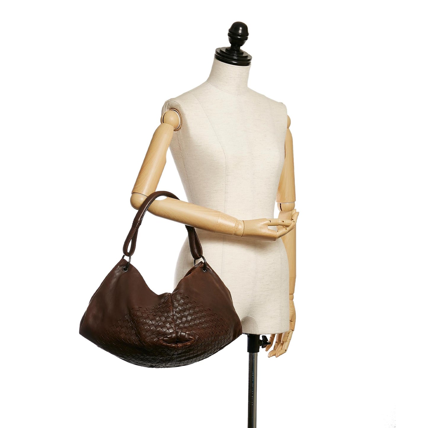 Bottega Veneta Leather Aquilone Fortune Cookie Hobo (SHG-31315)