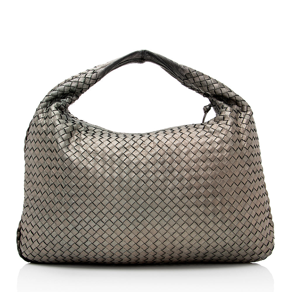 Bottega Veneta Metallic Intrecciato Nappa Veneta Large Hobo (SHF-20546)