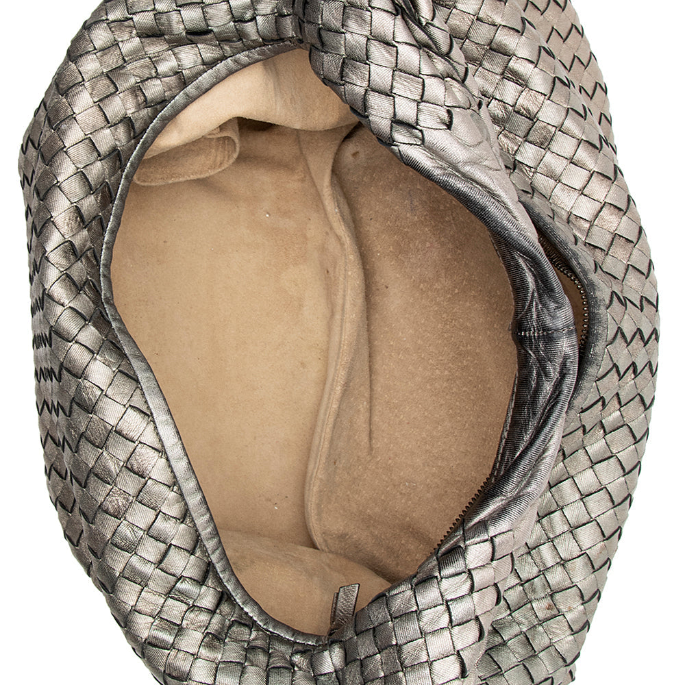 Bottega Veneta Metallic Intrecciato Nappa Veneta Large Hobo (SHF-20546)