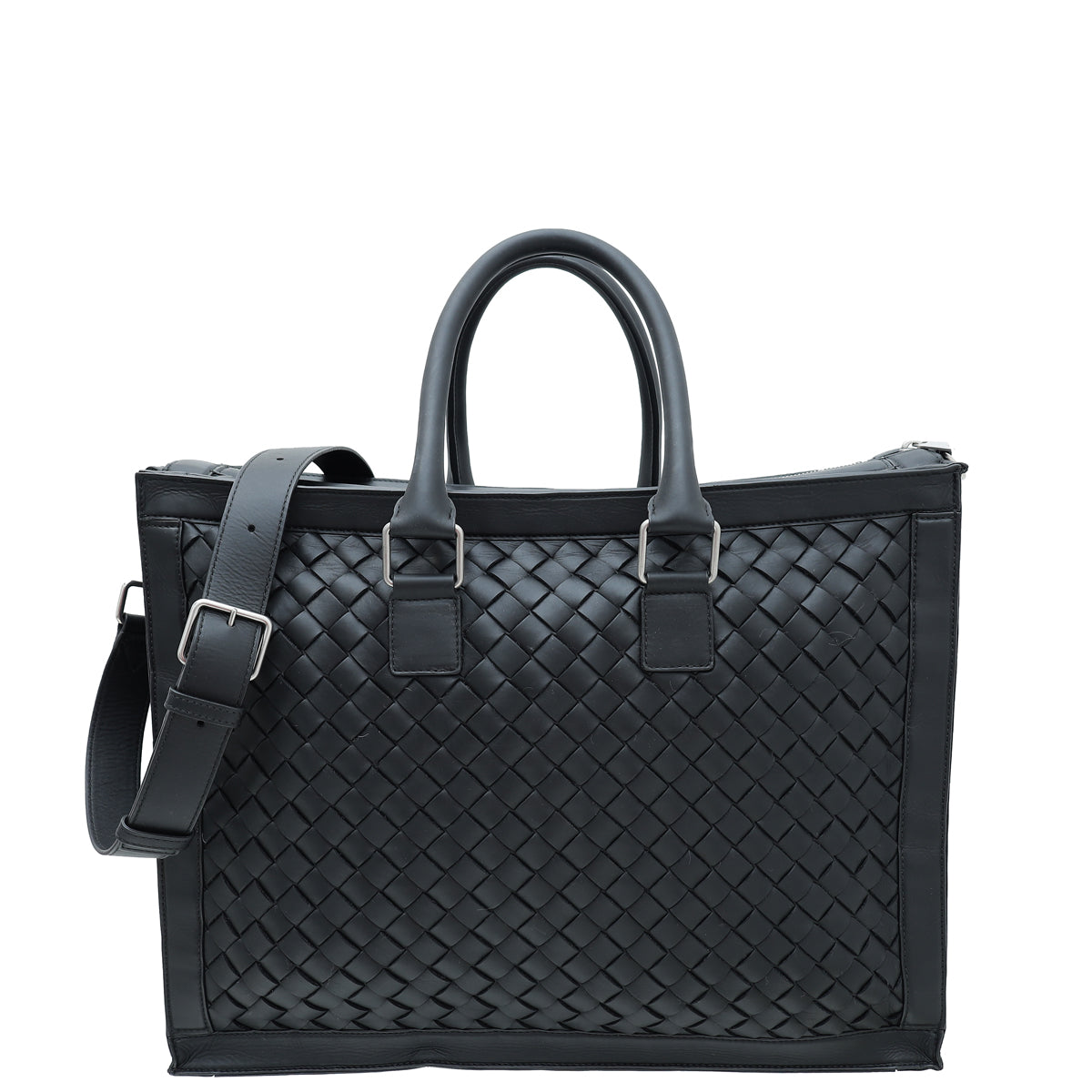 Bottega Veneta Black Intrecciato Business Hydrology Bag