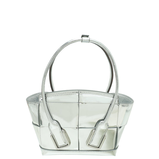 Bottega Veneta Metallic Silver Mini Arco Bag