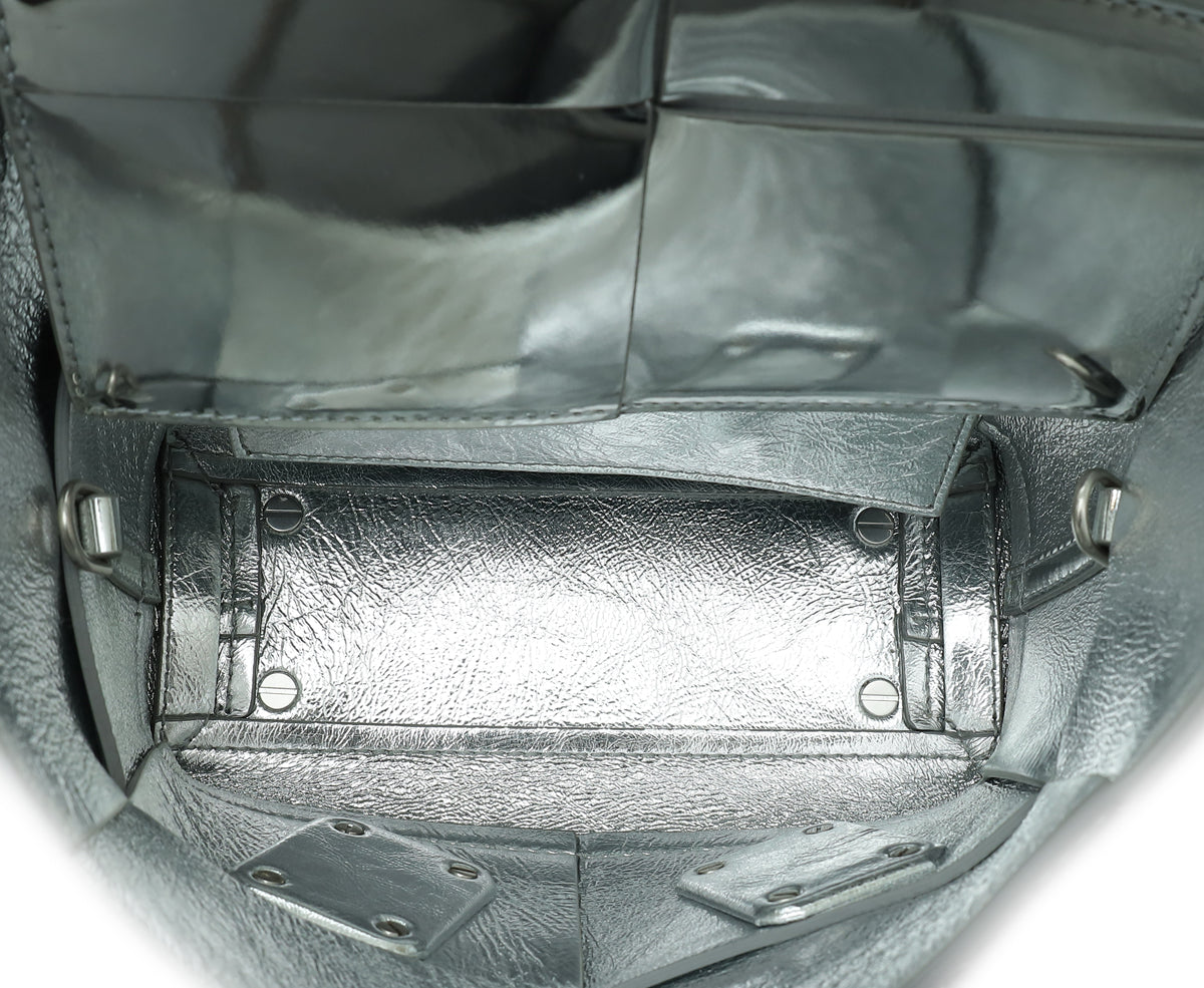 Bottega Veneta Metallic Silver Mini Arco Bag