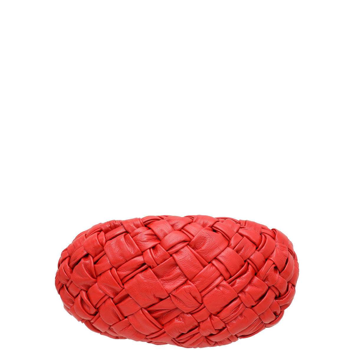 Bottega Veneta Red Nail Polish Intrecciato Banana Shoulder Bag