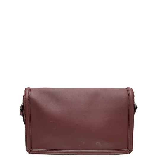 Bottega Veneta Burgundy Intrecciato Rialto Small Shoulder Bag