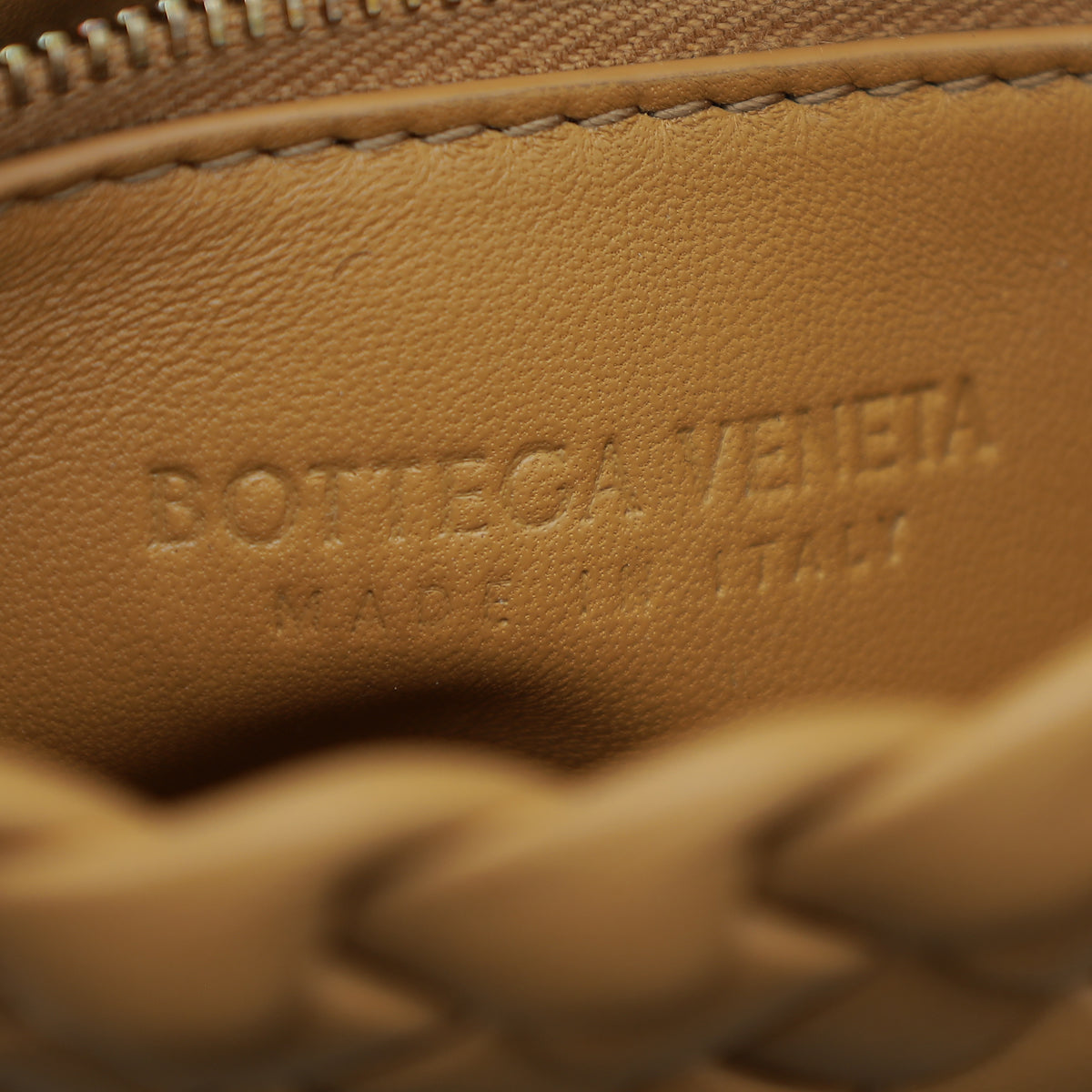 Bottega Veneta Caramel Intrecciato Cobble Padded Small Bag