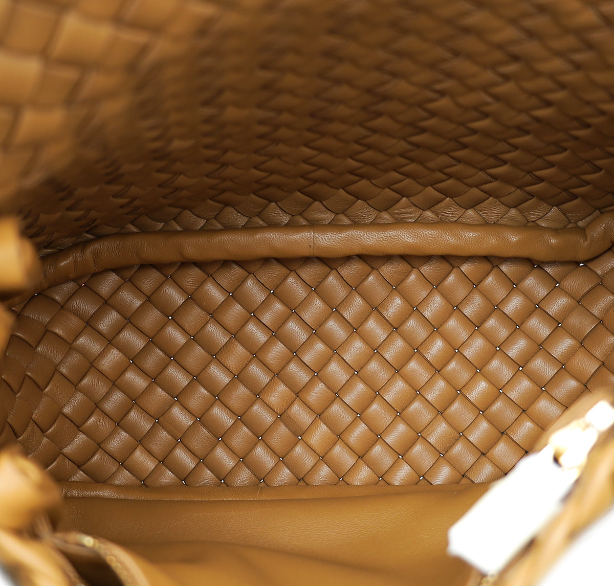 Bottega Veneta Caramel Intrecciato Cobble Padded Small Bag