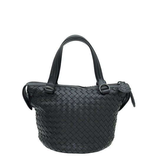 Bottega Veneta Black Intrecciato Nappa Tambura Bag