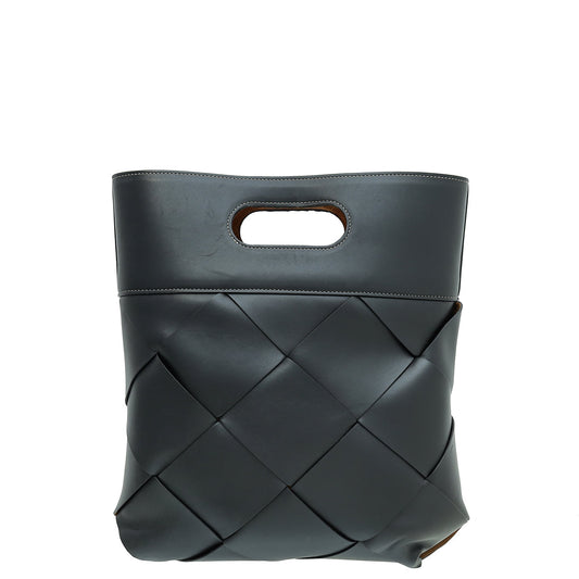 Bottega Veneta Black French Intrecciato Slip Tote Small Bag