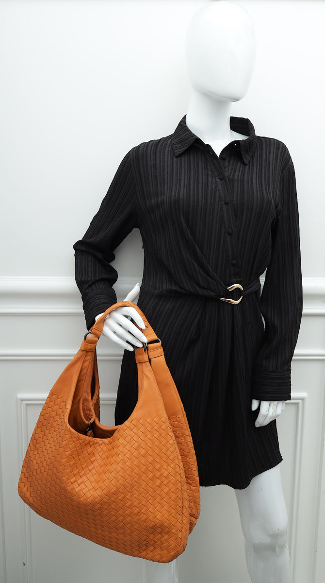 Bottega Veneta Brownish Orange Intrecciato Nappa Hobo Large Bag